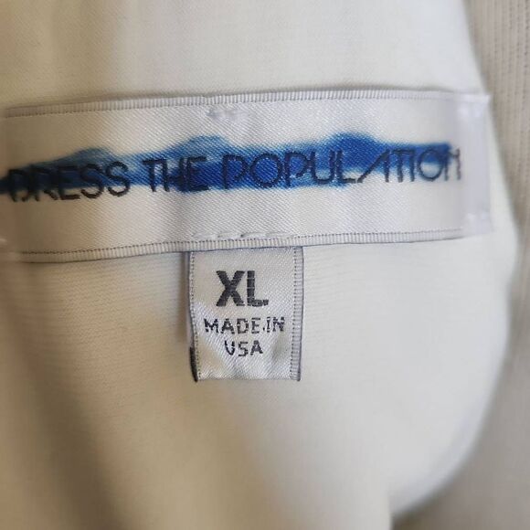 DRESS THE POPULATION White Sequin Sleeveless Gown, EUC,  XL - Picture 10 of 12